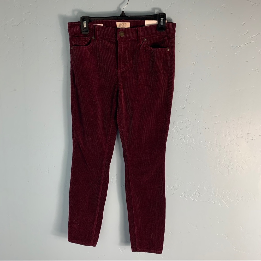 LOFT Burgundy Skinny Pants